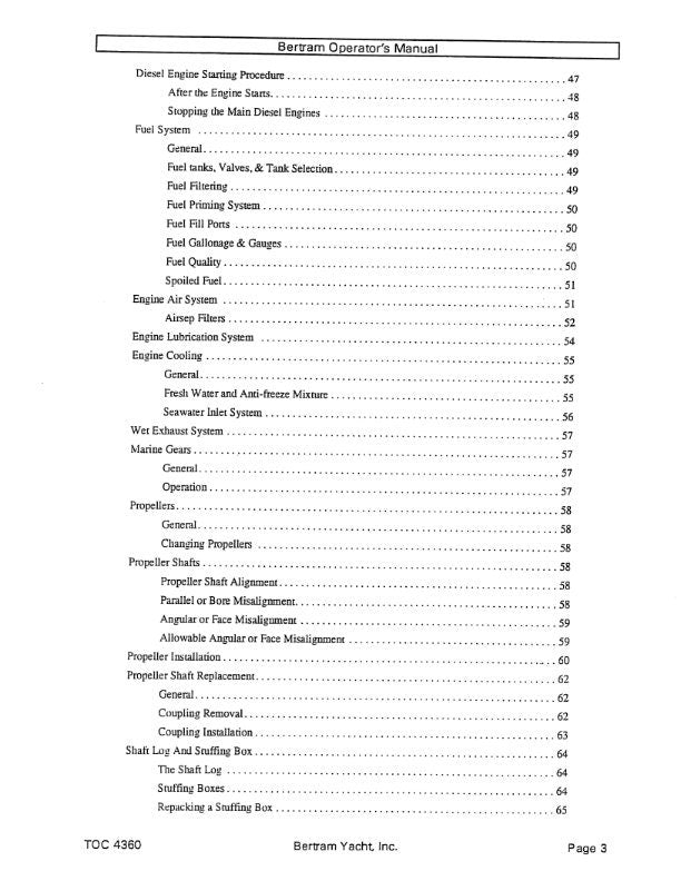 Bertram 60 Convertiable - Owners Manual