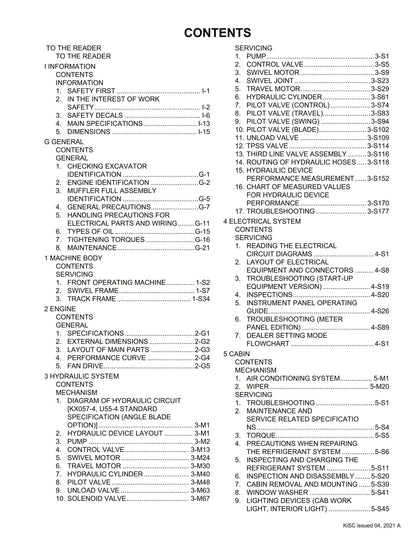 Kubota Excavator - KX057-4 U55-4 - Minor Change Edition 2021 - Service Chapter - Workshop Service Repair Manual