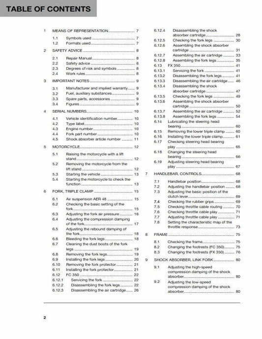 Husqvarna 2017 - FC FX 350 - Service Workshop Repair Manual
