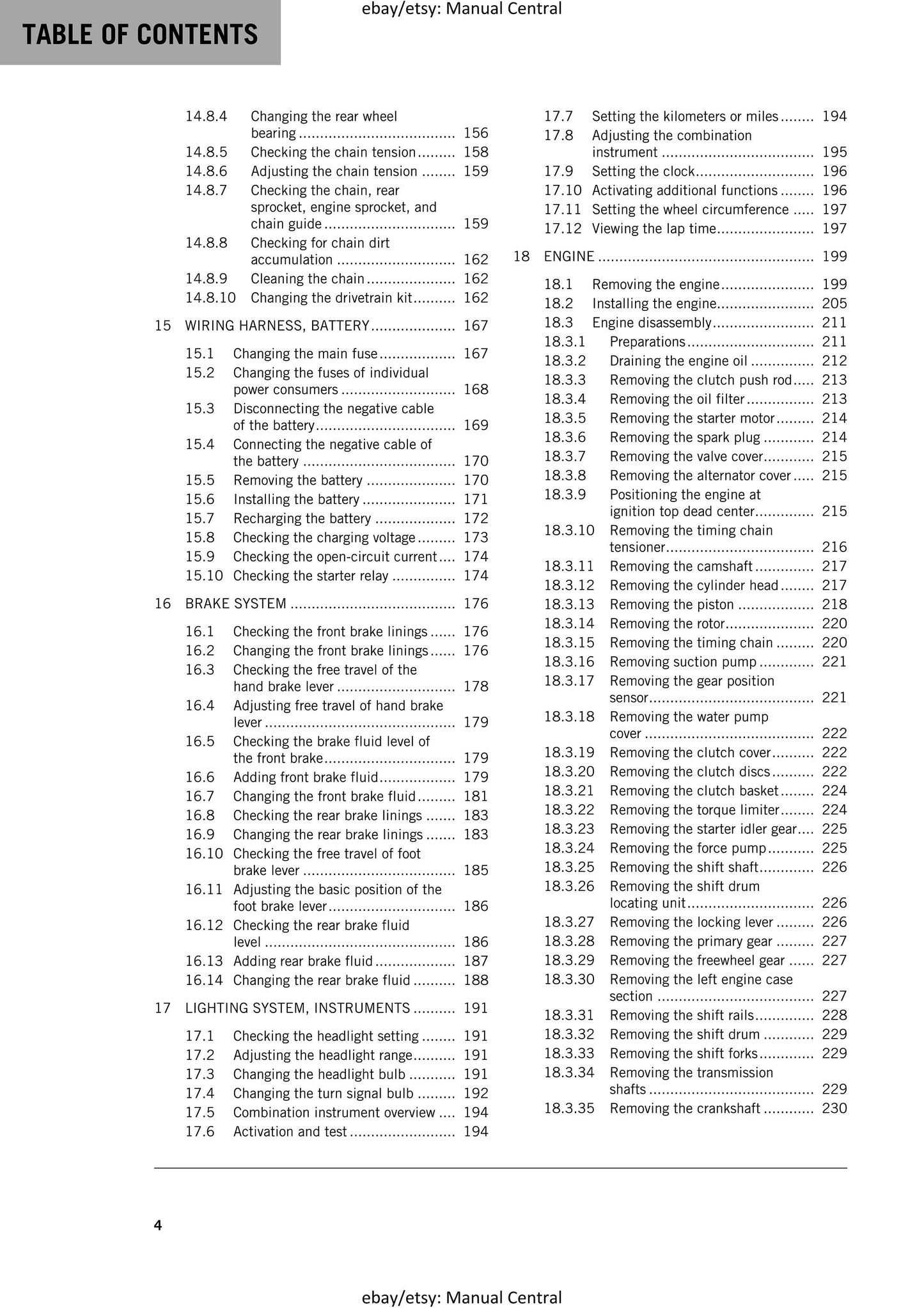 KTM 2018 - 450 500 EXC-F Six Days - Service Workshop Repair Manual