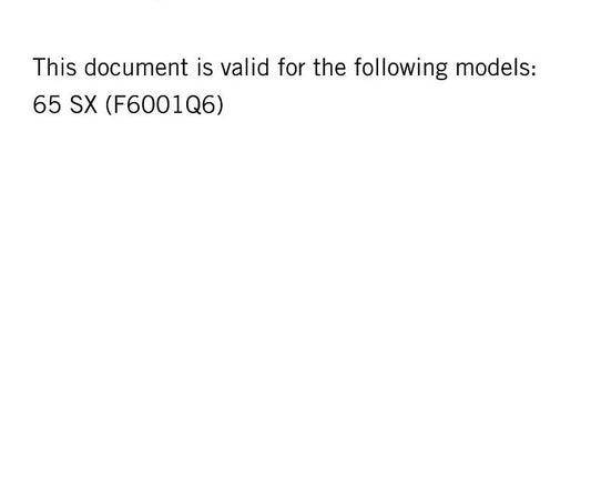 KTM 2017 - 65 SX - Service Workshop Repair Manual