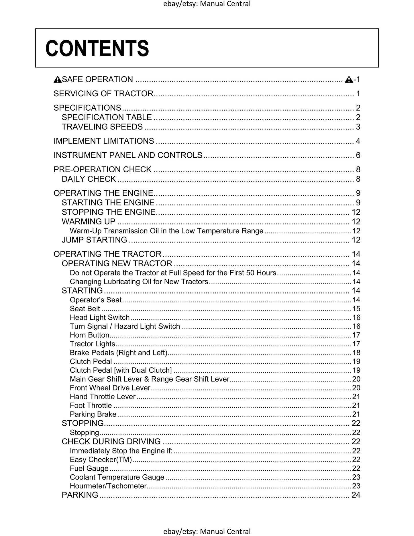 Kubota Tractor - L3200 L3800 Operator Manual User Guide