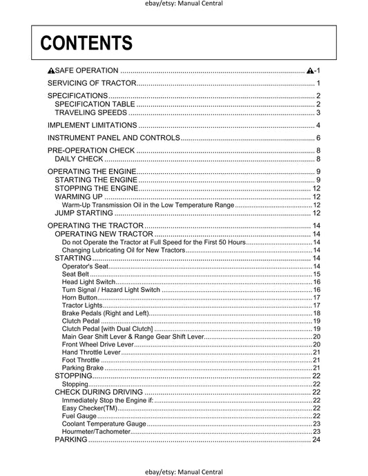 Kubota Tractor - L3200 L3800 Operator Manual User Guide