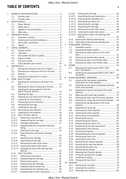 KTM 2013 - 250 Exc-f Six Days Xcf-w - Workshop Service Repair Manuals