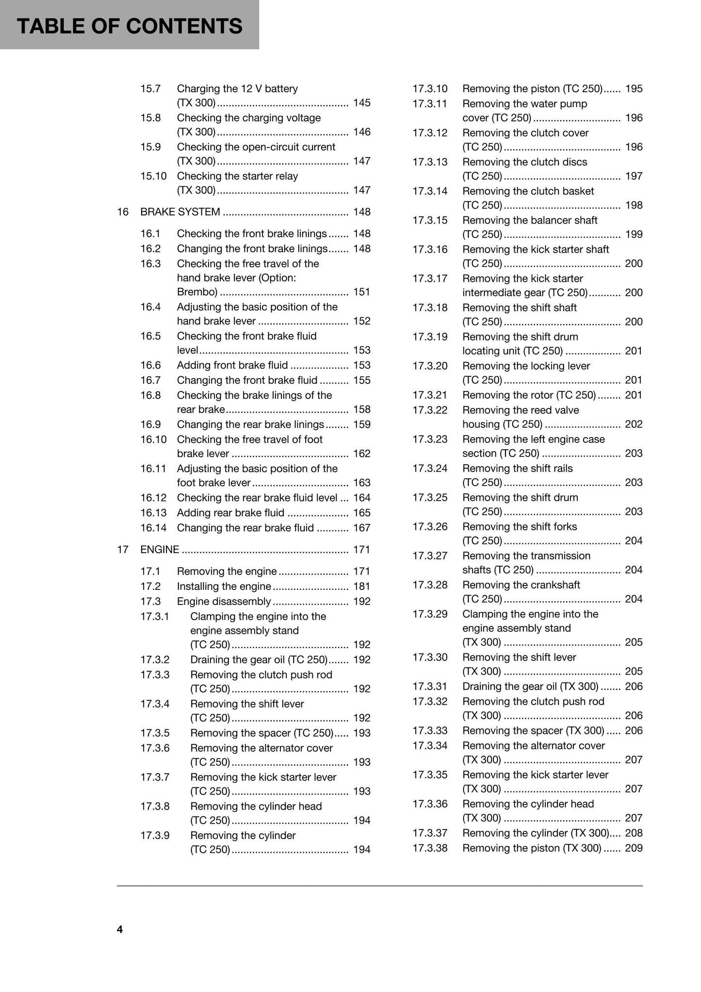 Husqvarna 2018 - TC 250 TX 300 - Workshop Service Repair Manual