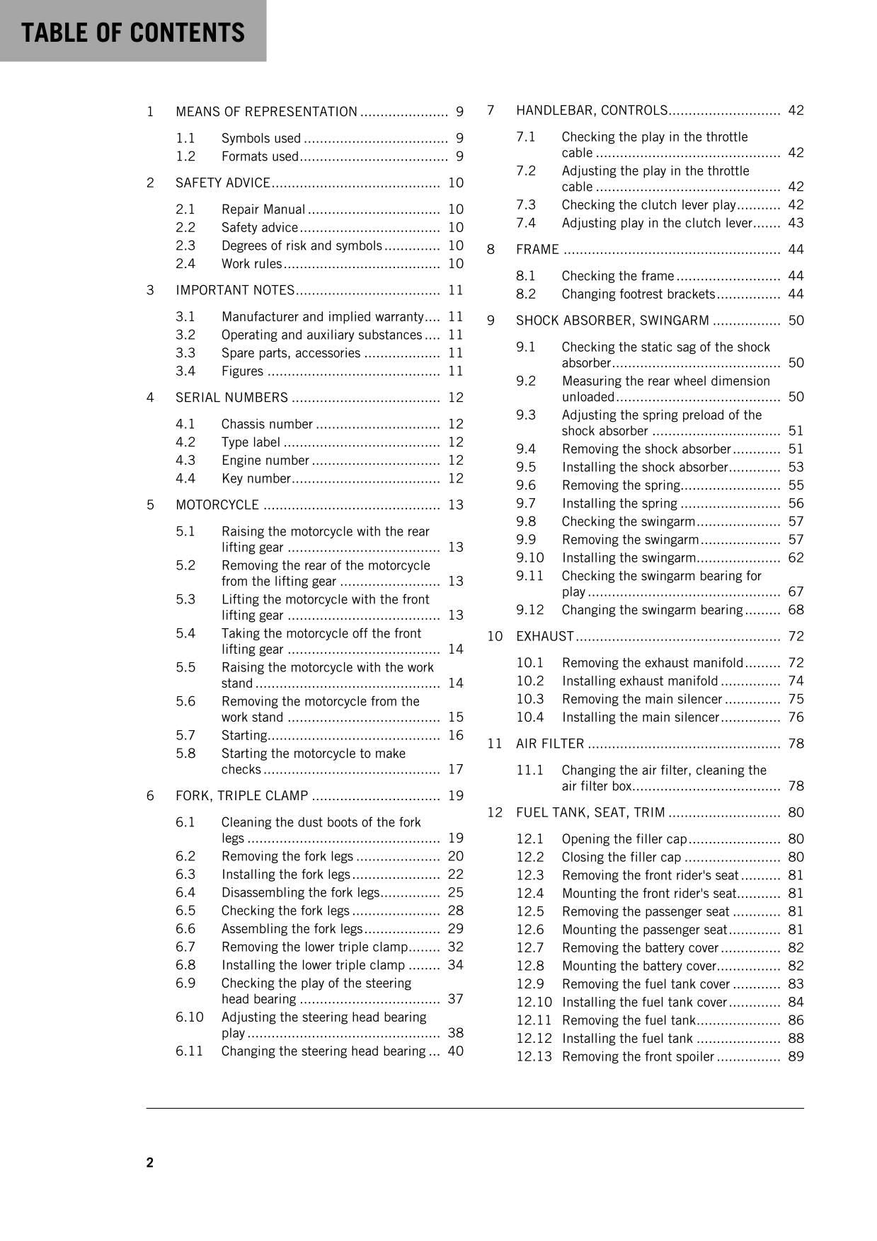 KTM 2016 - RC 125 200 - Service Workshop Repair Manual