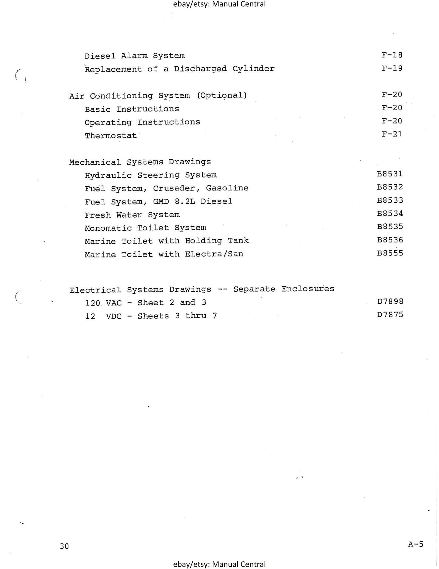 Bertram 30 - 303 Express 304 Flybridge Cruiser - Owners Manual