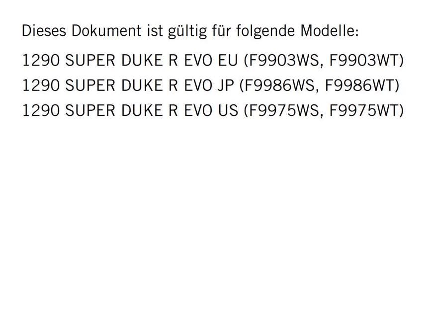 German Language - KTM 2023 - 1290 Super Duke R EVO - Reparaturanleitung - Service Workshop Repair Manual