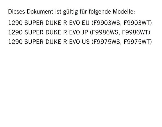 German Language - KTM 2023 - 1290 Super Duke R EVO - Reparaturanleitung - Service Workshop Repair Manual