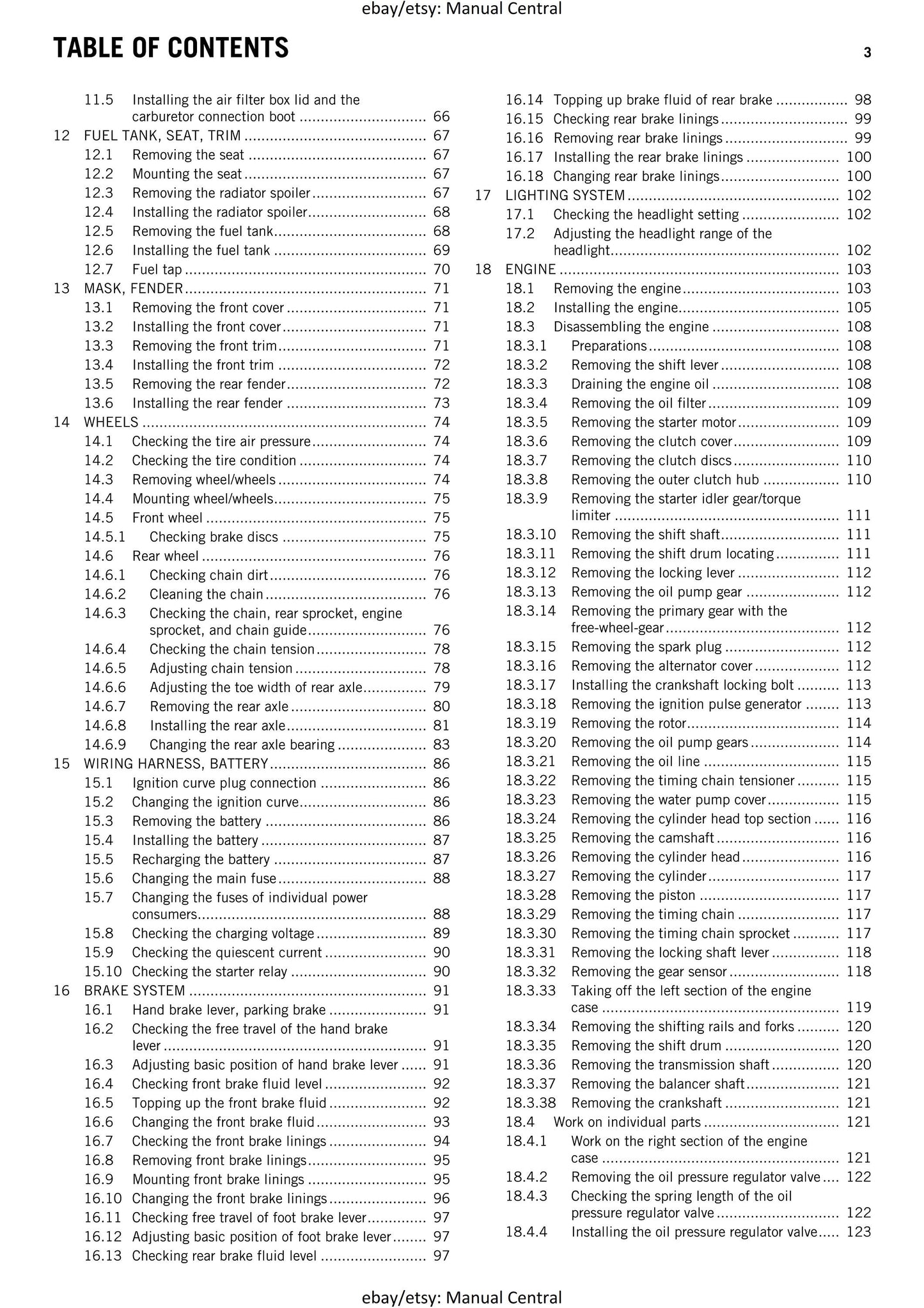 KTM ATV 2012 - 525 Xc Atv - Service Workshop Repair Manual