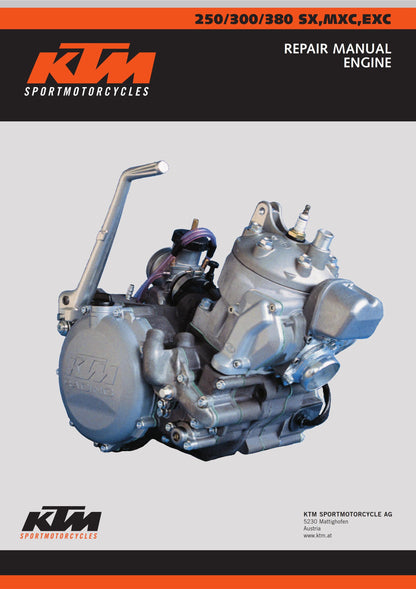 KTM 1999 2000 2001 2002 2003 - 250 300 380 Sx Mxc Exc - Engine - Service Workshop Repair Manual