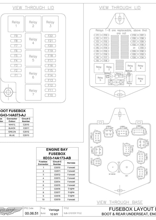 Aston Martin 2010 V8 Vantage - Full set of Wiring Circuit Diagrams