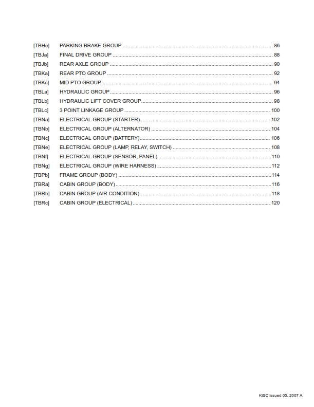 Kubota Tractor - B1830 B2230 B2530 B3030 - FRS Flat Rate Schedule Manual - 2007 Edition