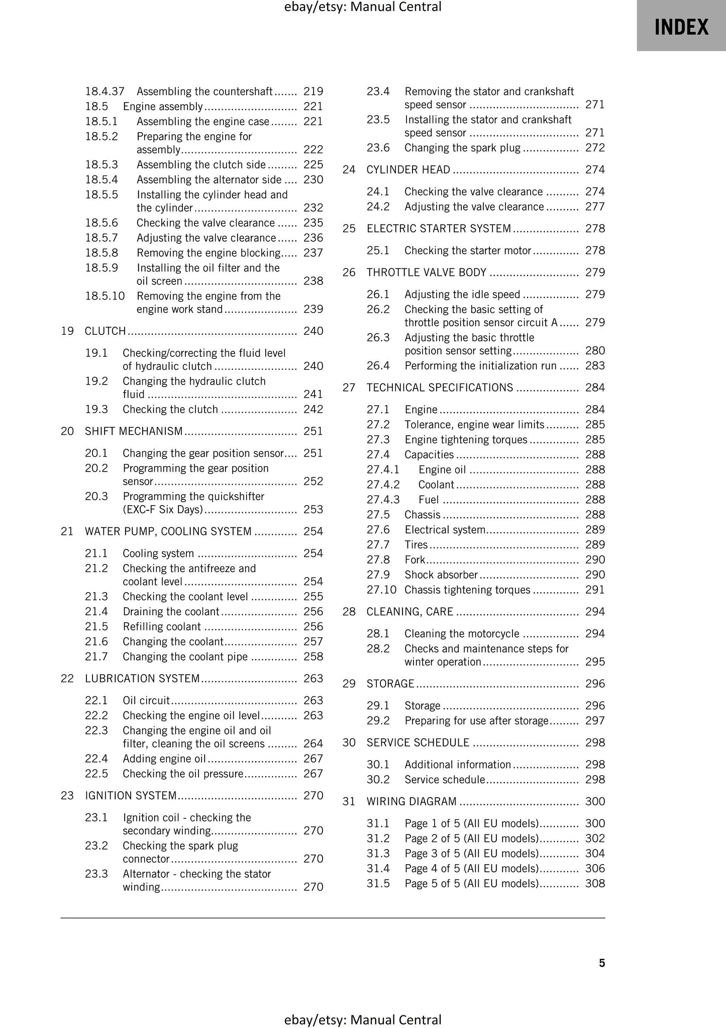 KTM 2024 - 250 Exc-f Six Days - Service Workshop Repair Manual