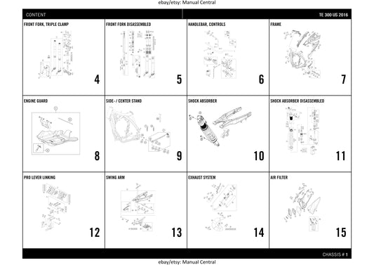 Husqvarna 2016 TE 300 US- Parts Manual Catalog