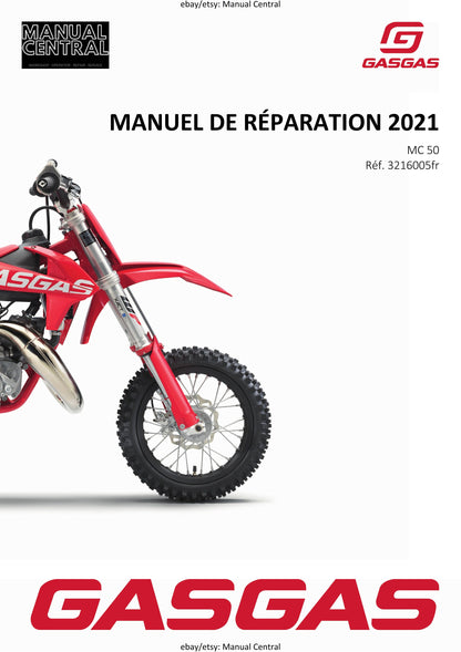French Language - GasGas 2021 - MC 50 - Manuel De Reparation -  Service Workshop Repair Manual