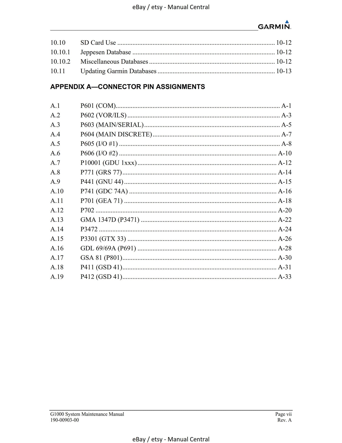 Garmin G1000 - System Maintenance Manual - LJ VLJ Aircraft