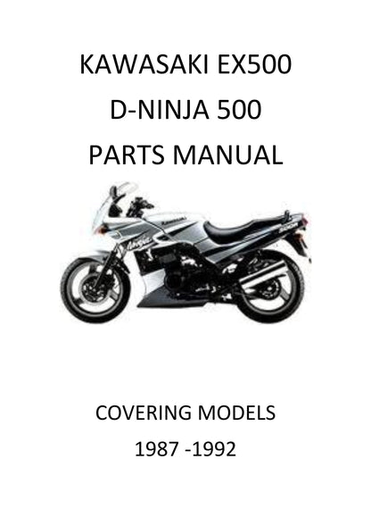 Kawasaki EX500 EX 500 - 1987 to 1993 Parts Manual