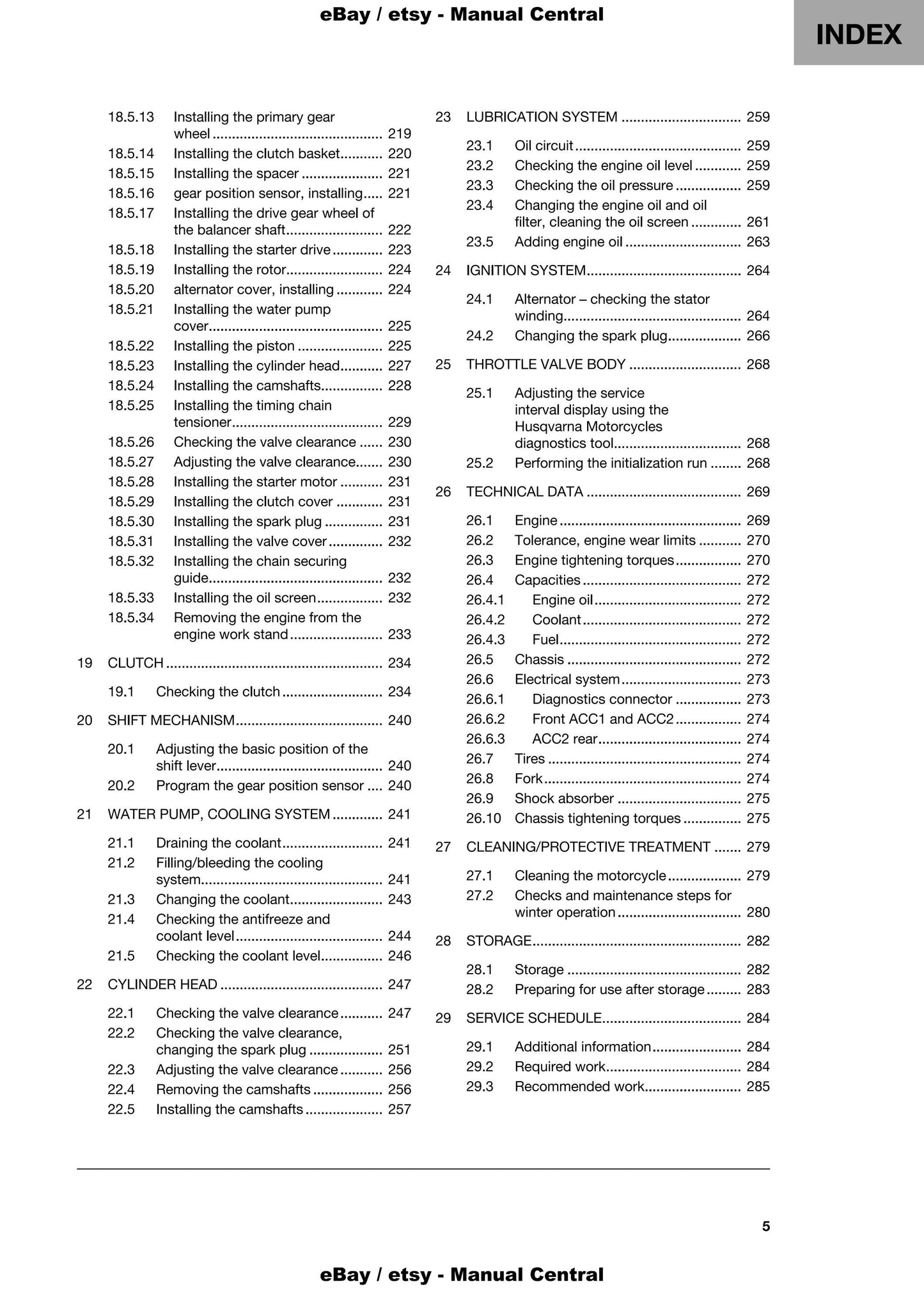 Husqvarna 2021 - Svartpilen 125 - Workshop Service Repair Manual
