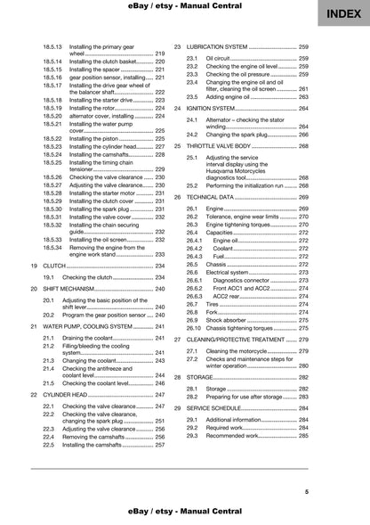 Husqvarna 2021 - Svartpilen 125 - Workshop Service Repair Manual