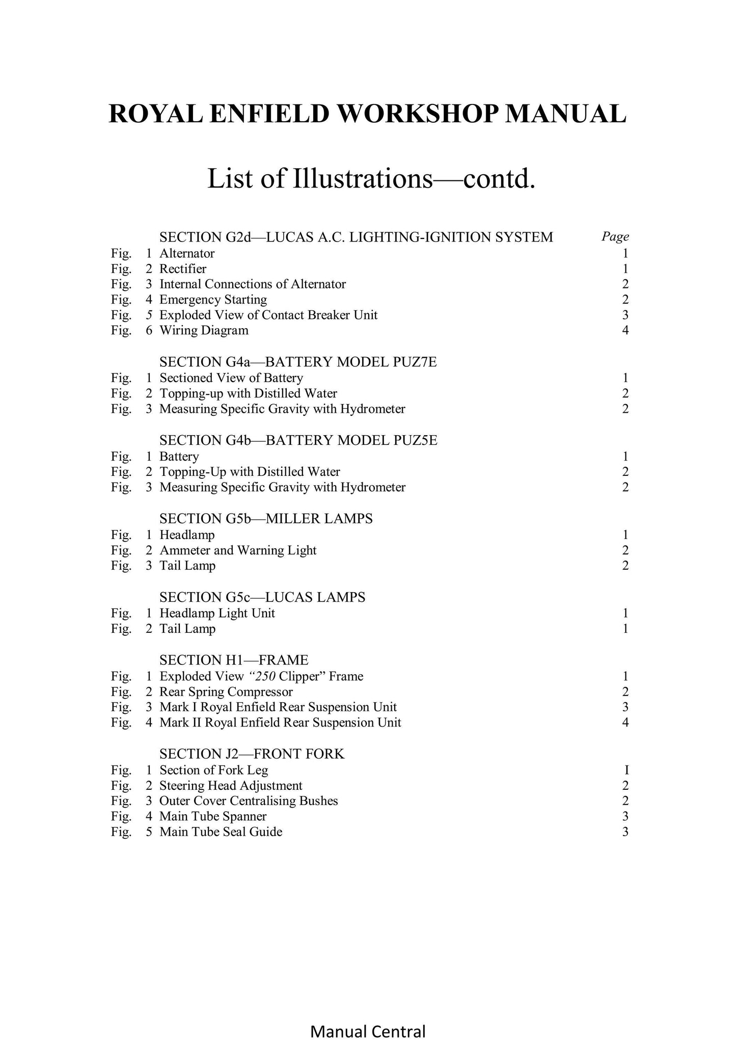 1954 to 1957 Royal Enfield Spring Frame O.H.V, 250cc Clipper Workshop Service Repair Manual