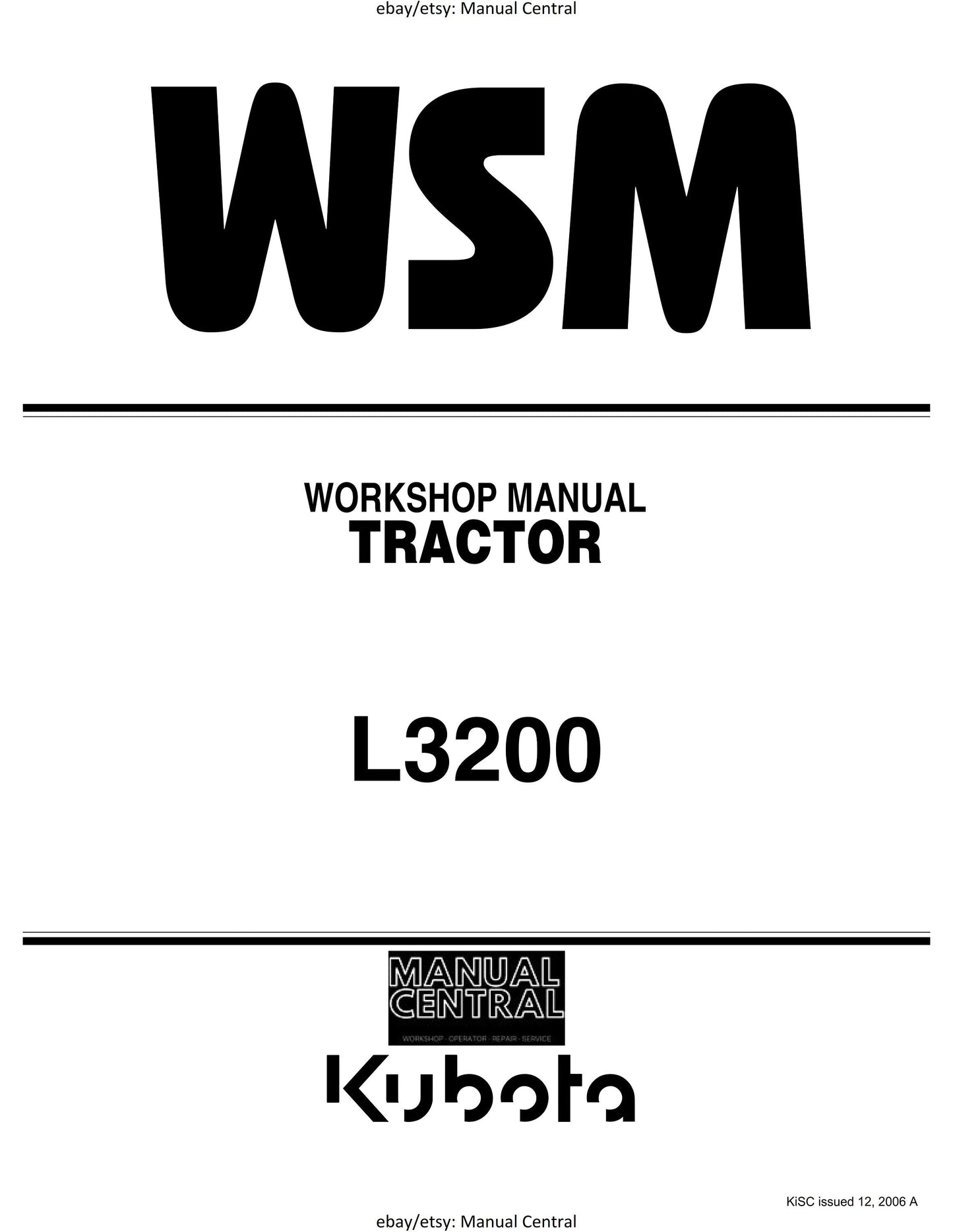 Kubota Tractor - L3200 - Workshop Service Repair Manual