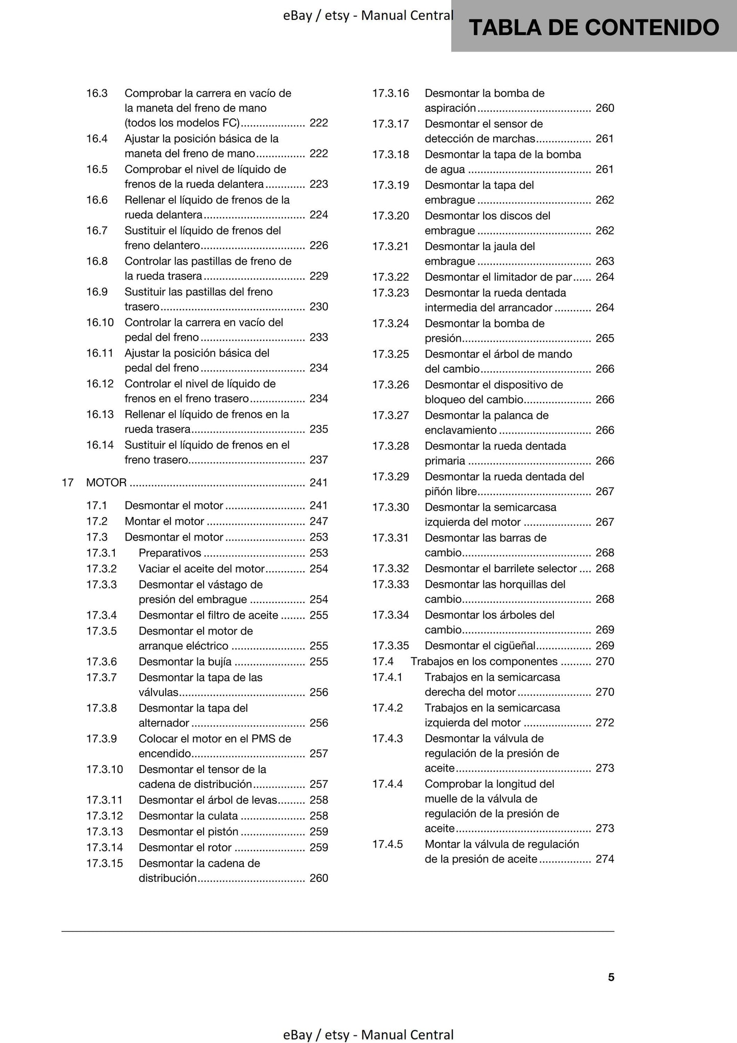 Spanish Language - Husqvarna 2020 - FC FX 450  - Manual de Reparacion
