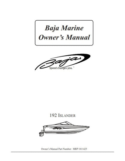 Baja Marine - 192 ISLANDER - Owners Manual