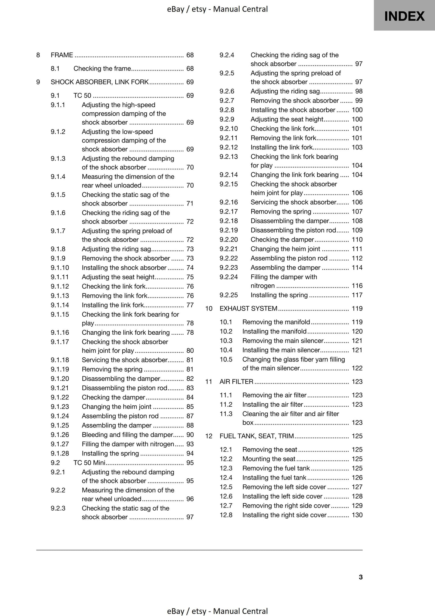 Husqvarna 2020 - TC 50 MINI - Workshop Service Repair Manual