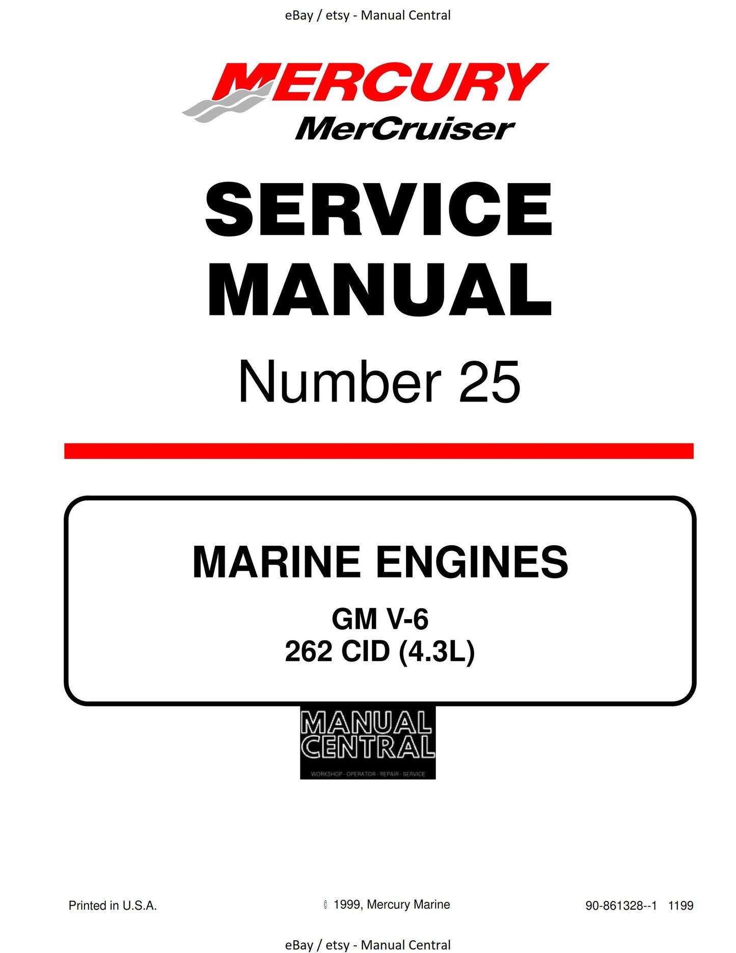 Mercury Mercruiser Service Manual 25 - Marine Engines GM V-6 262 CID 4.3L