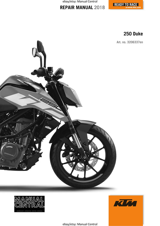 KTM 2018 - 250 DUKE - Service Workshop Repair Manual