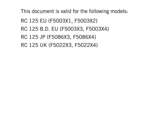 KTM 2024 - RC 125 - Service Workshop Repair Manual