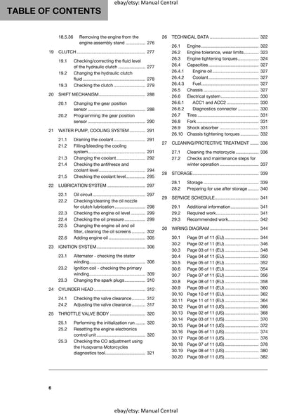 Husqvarna 2018 - 701 Enduro - Workshop Service Repair Manual