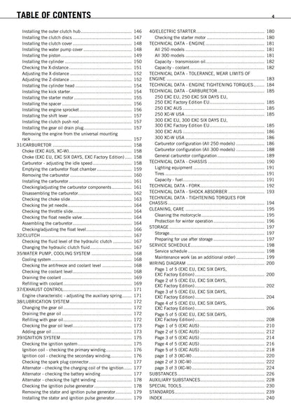 KTM 2011 - 250 300 EXC Six Days Factory Edition XC-W - Service Workshop Repair Manual