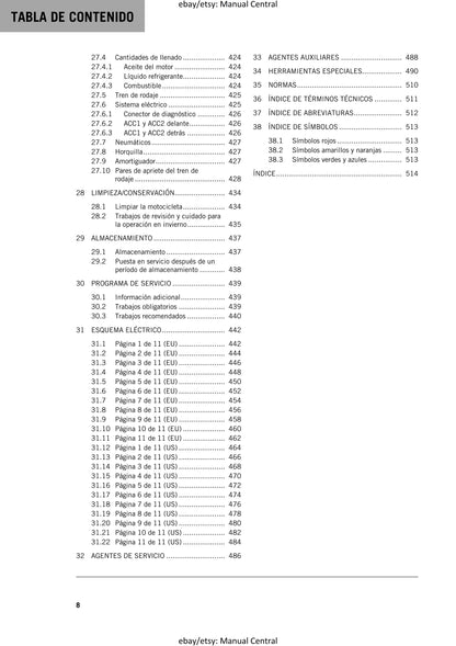 Spanish Language - KTM 2022 - 890 Adventure R - Manual de Reparacion