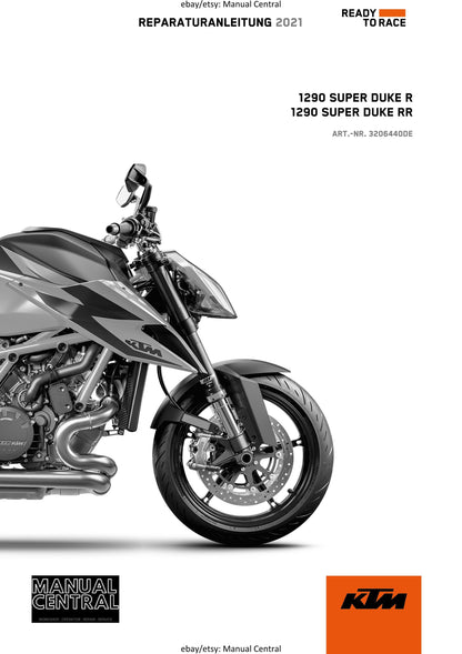 German Language - KTM 2021 - 1290 Super Duke R RR - Reparaturanleitung - Service Workshop Repair Manual
