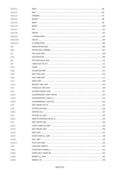 Yanmar Mini Excavator - ViO25-4 - Parts Manual