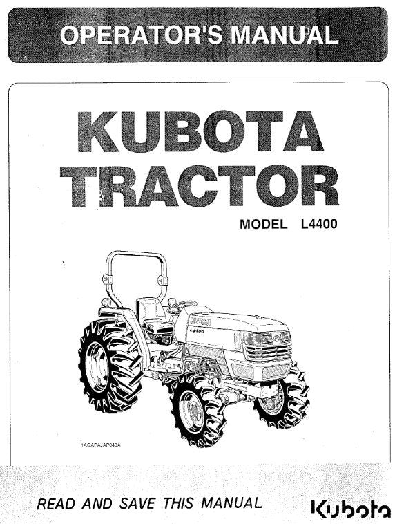 Kubota Tractor - L4400 Operator Manual