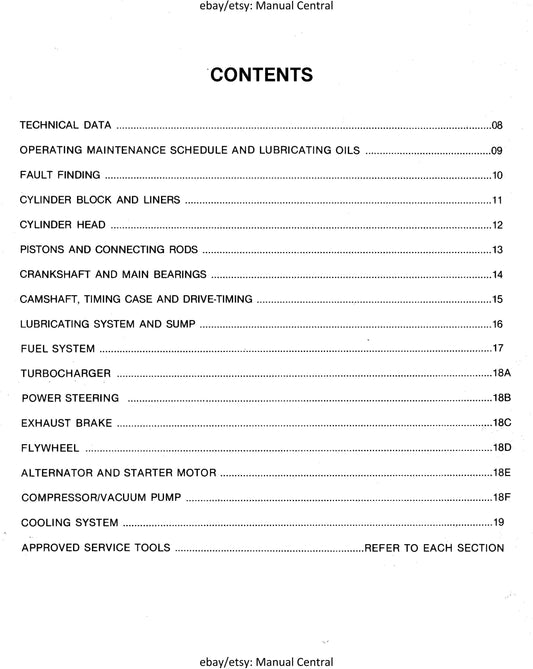 Ade Diesel Engines - 360 series - 364N 364C 364T 364TI 366N 366C 366T 366TI - Repair Service Workshop Manual