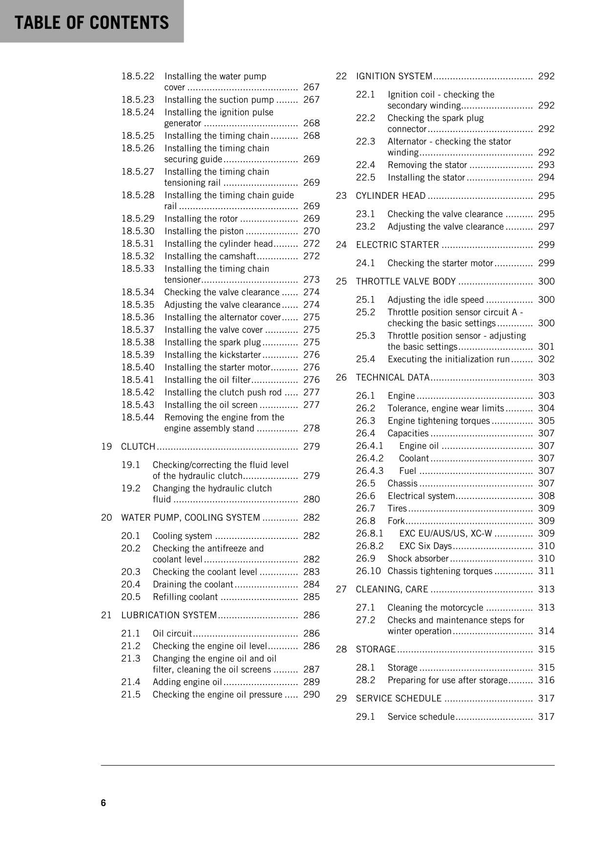 KTM 2016 - 450 500 EXC Six Days Xc-w - Service Workshop Repair Manual