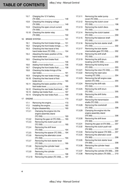 Husqvarna 2019 - TC 250 TX 300 - Workshop Service Repair Manual