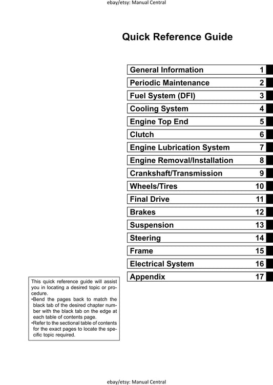 Kawasaki 2006 Ninja ZX-10R Workshop Service Repair Manual