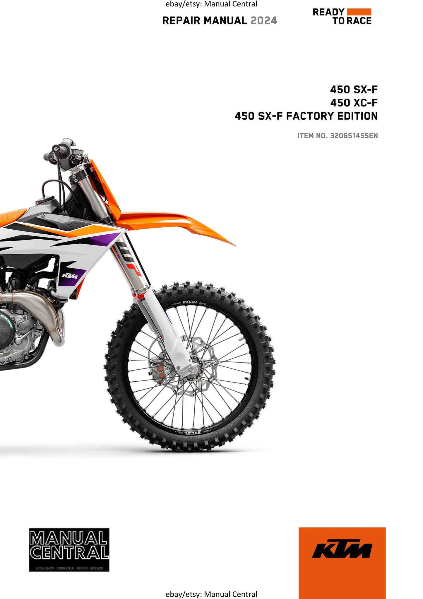 KTM 2024 - 450 Sx-f Xc-f  Factory Edition - Service Workshop Repair Manual