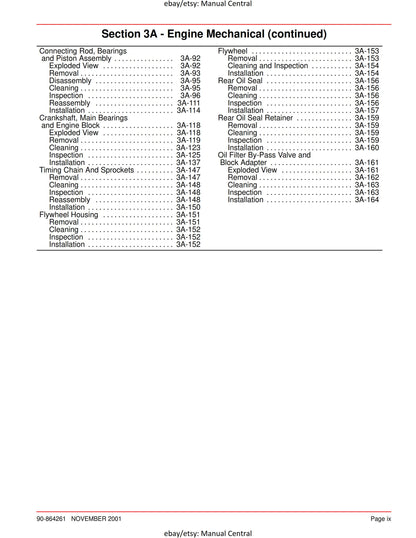 Mercury Mercruiser Service Manual 32 - 4.3L Gasoline Engine - SN 0M322781 & ABove -Nov 2001 Edition