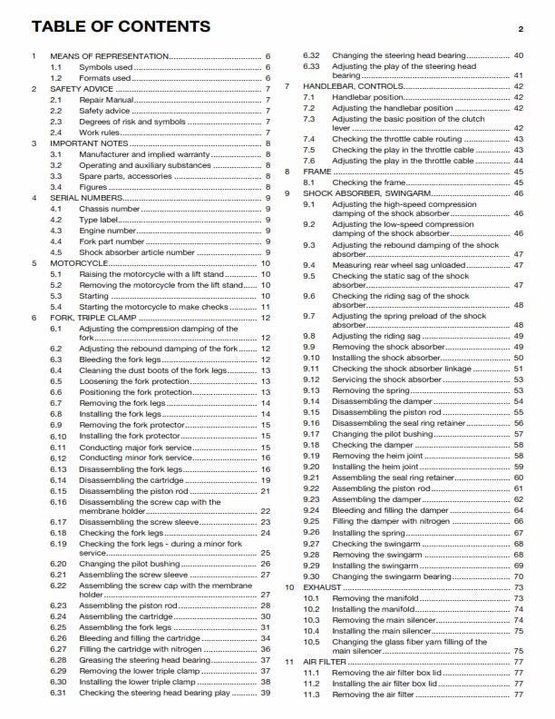 Husqvarna 2014 - FC 250 - Service Workshop Repair Manual