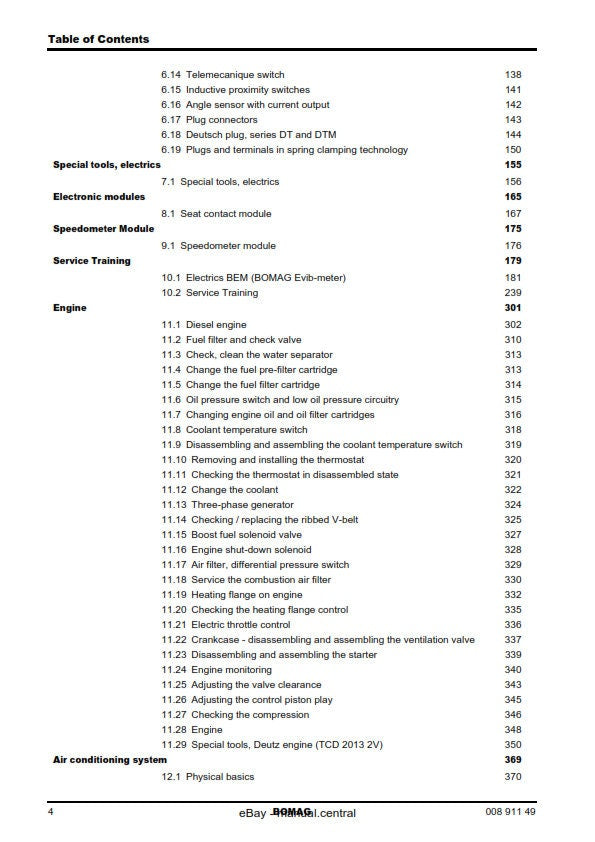 PDF - Bomag Single Drum Roller - BW 211 213 D-4 / PD-4 - Service Workshop Repair Manual - 03/2007