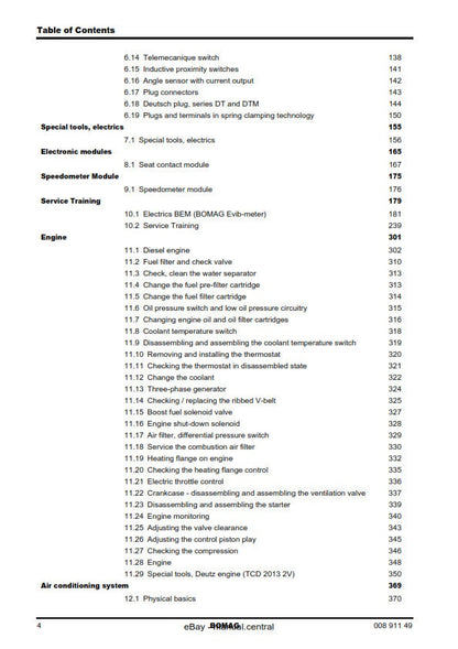 PDF - Bomag Single Drum Roller - BW 211 213 D-4 / PD-4 - Service Workshop Repair Manual - 03/2007