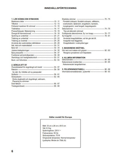 Singer 1+ Plus - betjeningsvejledning instruktionsbok bruksanvisning käyttöohje instruction manual