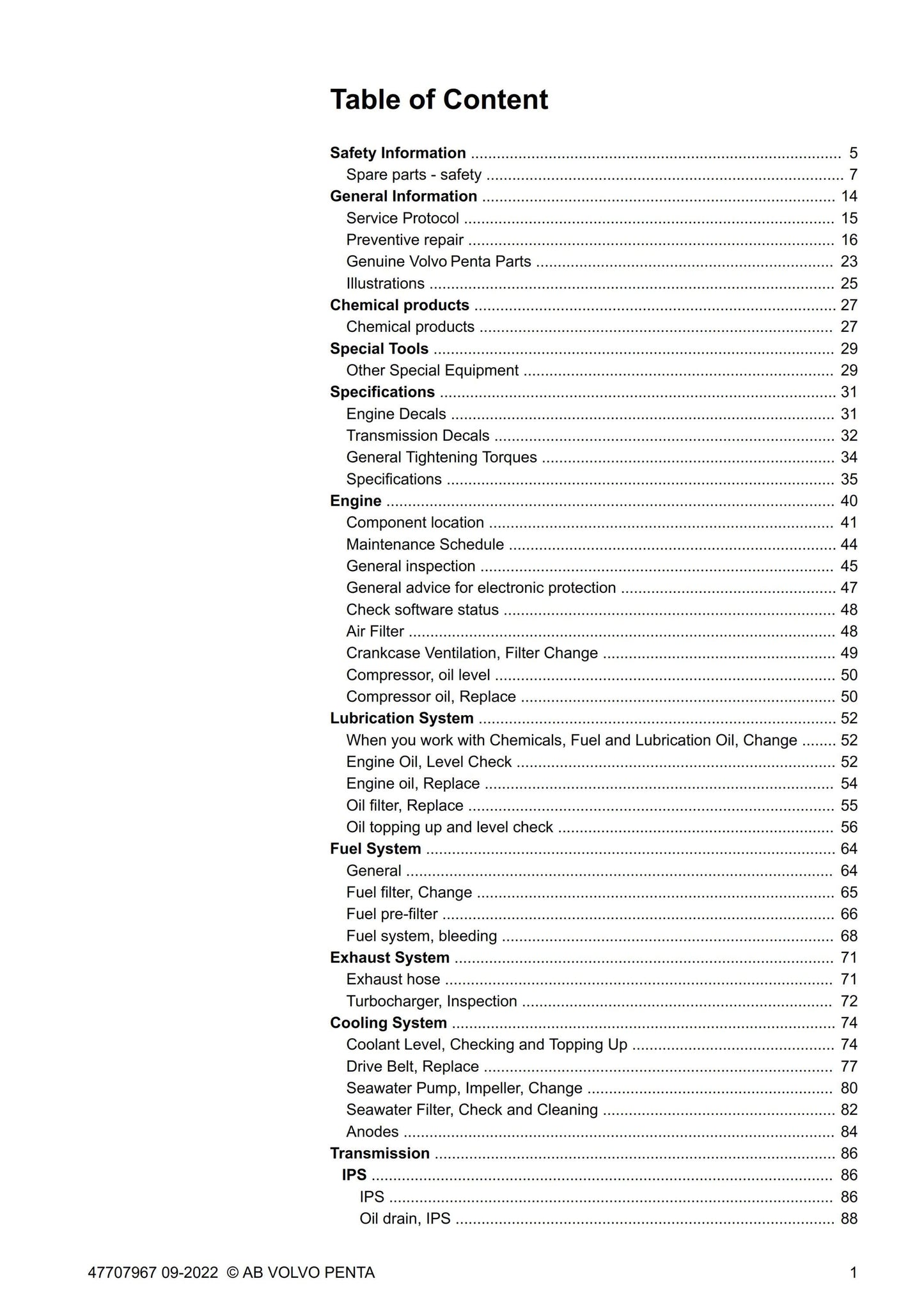Volvo Penta - D4 D6 - Service & Maintenance Manual