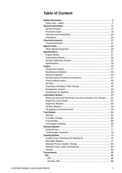 Volvo Penta - D4 D6 - Service & Maintenance Manual